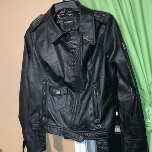 Black leather jacket